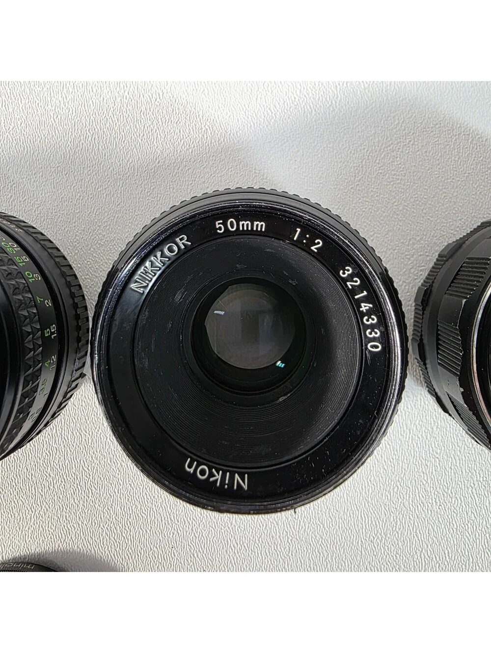 4x Vintage Lens Lot AS-IS Fungus - Nikkor 50mm f/1.8 1/2 Minolta 50/1.7 Takumar